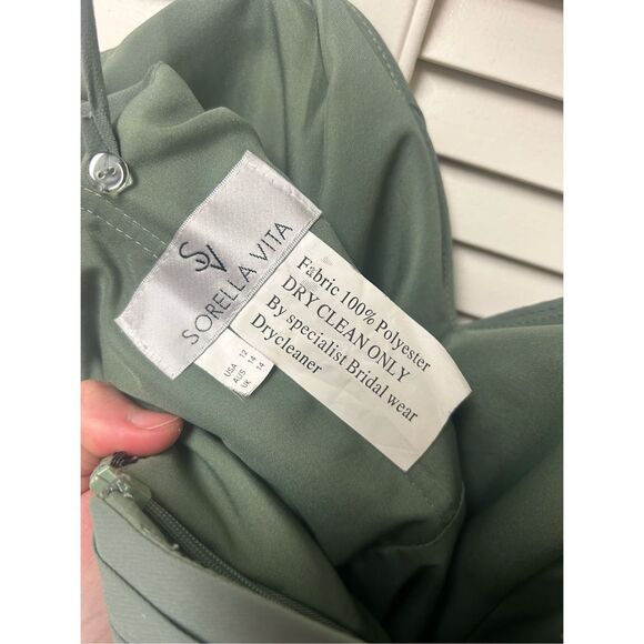 L'Agence Lunetta Sage Green Satin Button Up Long Sleeve Shirt Blouse, Sz Small - Picture 9 of 9